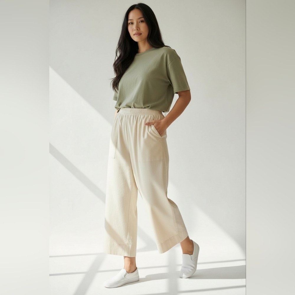 Old Navy Active Pants  Women XL  Cream Wide Leg